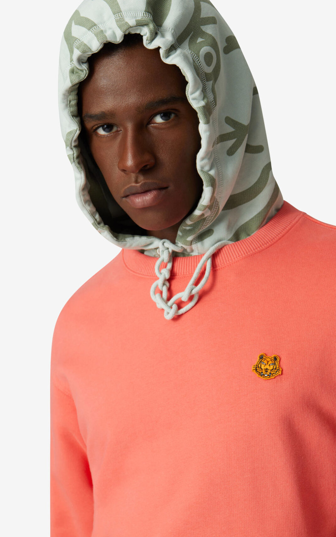 Sweatshirt Kenzo Tiger Crest Masculino - Rosa | 059PXCOJT